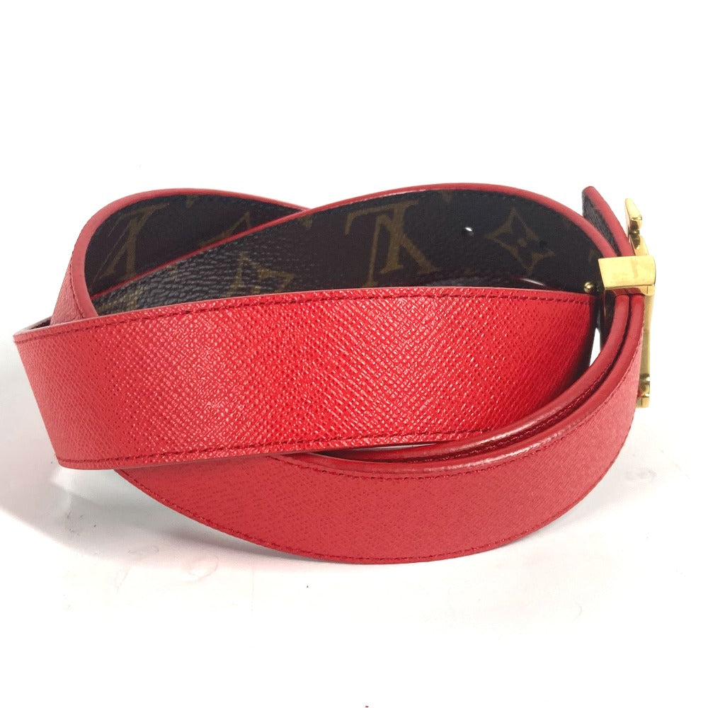 LOUIS VUITTON belt M0322W Monogram canvas Brown Monogram Belt: LV Initial 30MM Reversible Women 80 Used Authentic