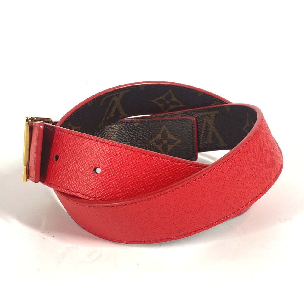LOUIS VUITTON belt M0322W Monogram canvas Brown Monogram Belt: LV Initial 30MM Reversible Women 80 Used Authentic