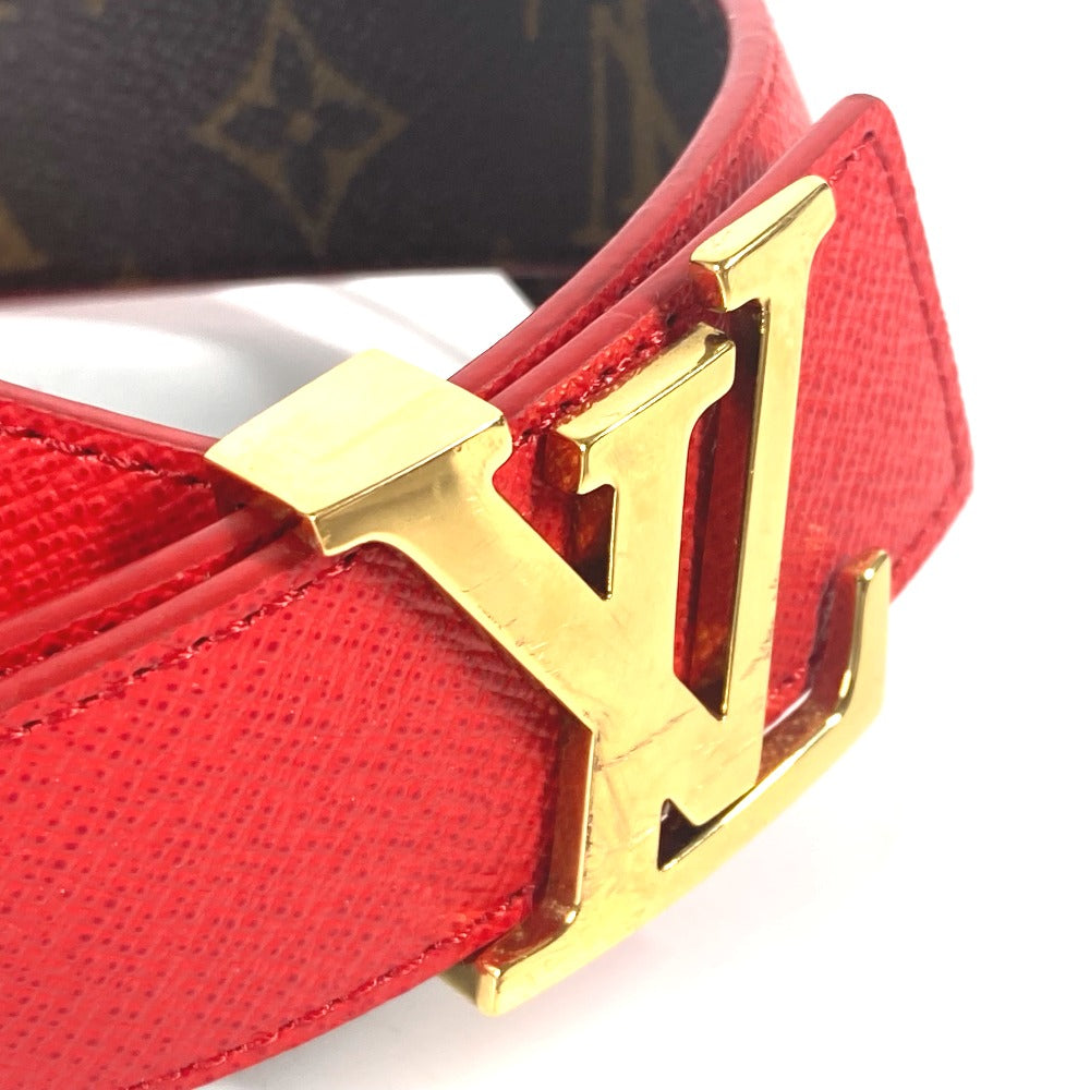 LOUIS VUITTON belt M0322W Monogram canvas Brown Monogram Belt: LV Initial 30MM Reversible Women 80 Used Authentic