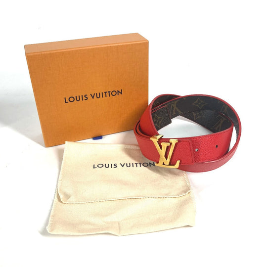 LOUIS VUITTON belt M0322W Monogram canvas Brown Monogram Belt: LV Initial 30MM Reversible Women 80 Used Authentic