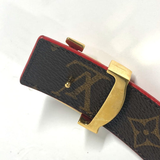 LOUIS VUITTON belt M0322W Monogram canvas Brown Monogram Belt: LV Initial 30MM Reversible Women 80 Used Authentic