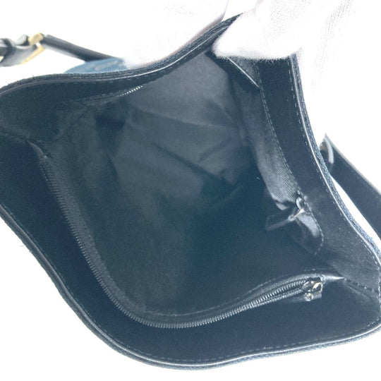 GUCCI Shoulder Bag 001 4286 Leather / canvas black Bucket Bucket GG Women Used Authentic