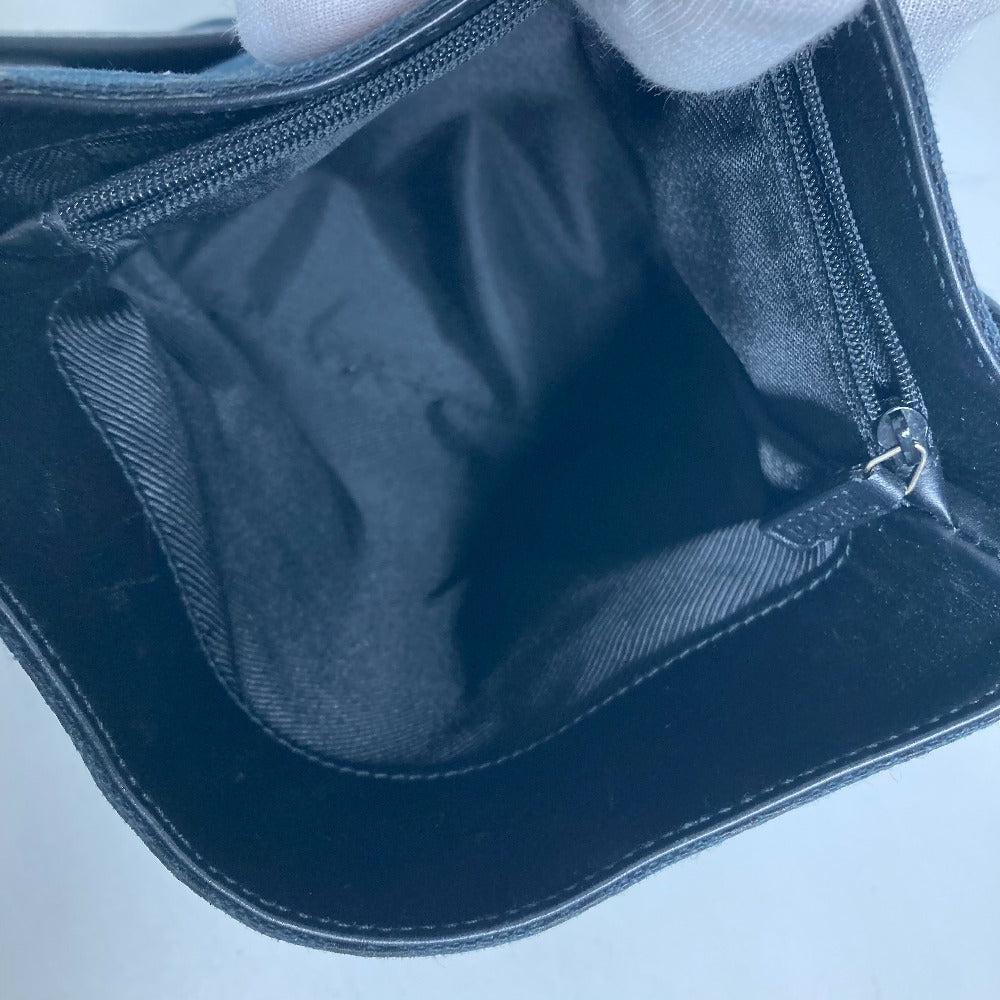 GUCCI Shoulder Bag 001 4286 Leather / canvas black Bucket Bucket GG Women Used Authentic