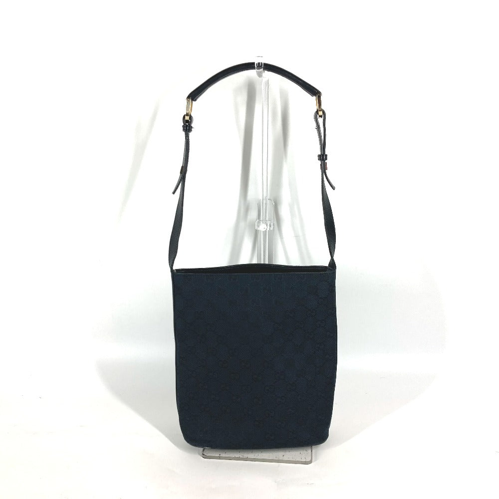 GUCCI Shoulder Bag 001 4286 Leather / canvas black Bucket Bucket GG Women Used Authentic