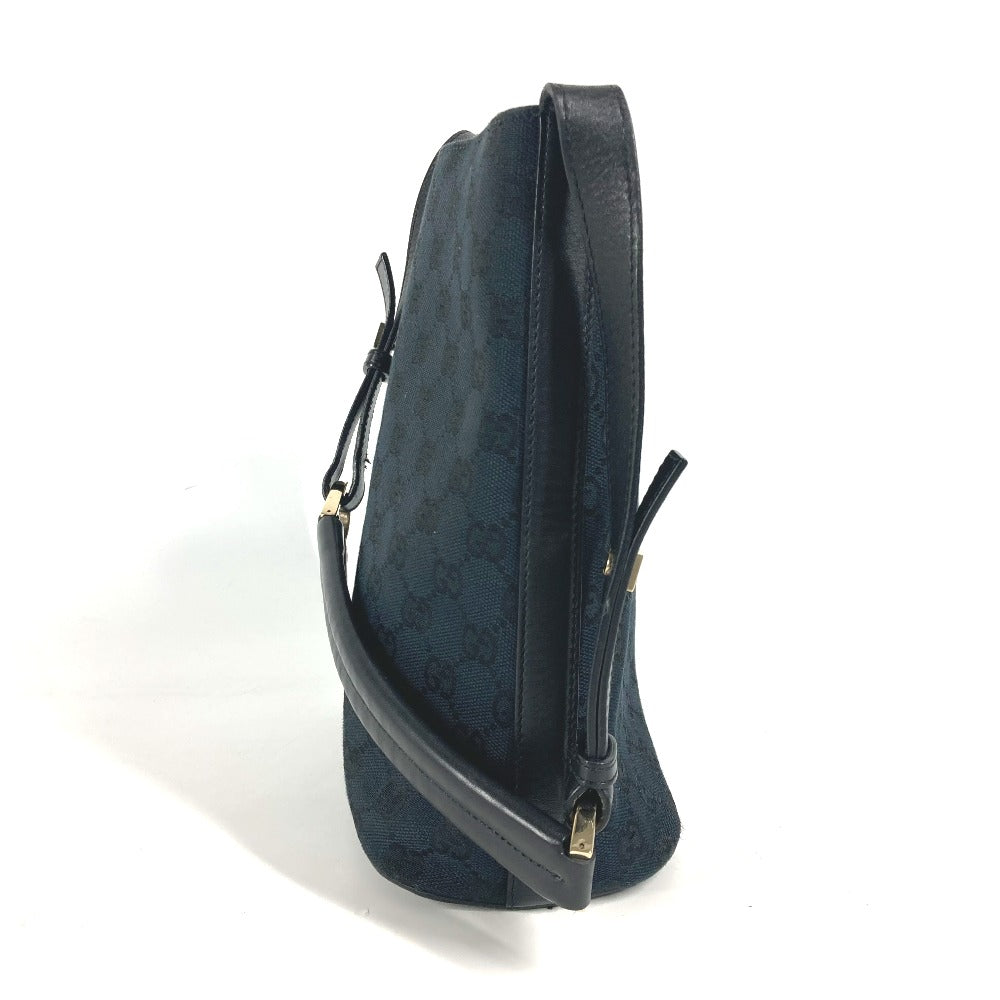 GUCCI Shoulder Bag 001 4286 Leather / canvas black Bucket Bucket GG Women Used Authentic