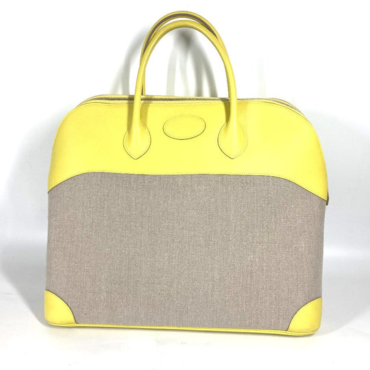 HERMES Tote Bag Swift, Toile H yellow Shoulder Bag Boston Duffel bag Bored 45