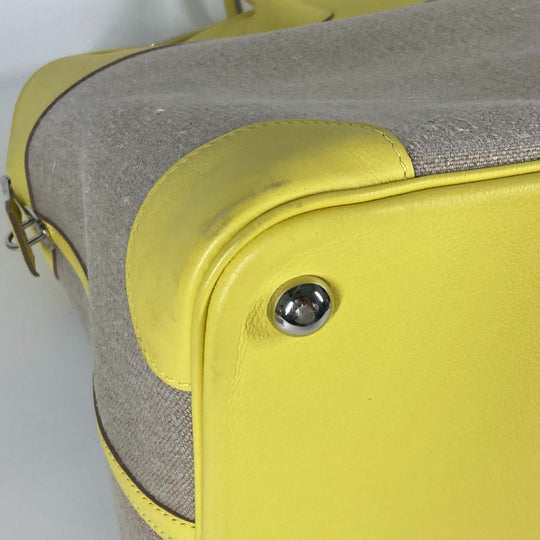 HERMES Tote Bag Swift, Toile H yellow Shoulder Bag Boston Duffel bag Bored 45