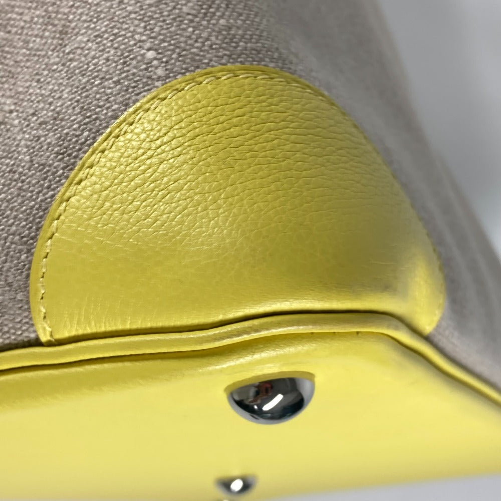 HERMES Tote Bag Swift, Toile H yellow Shoulder Bag Boston Duffel bag Bored 45