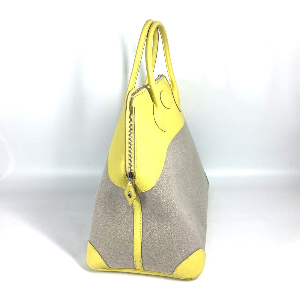 HERMES Tote Bag Swift, Toile H yellow Shoulder Bag Boston Duffel bag Bored 45
