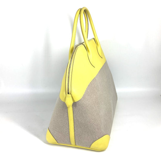 HERMES Tote Bag Swift, Toile H yellow Shoulder Bag Boston Duffel bag Bored 45