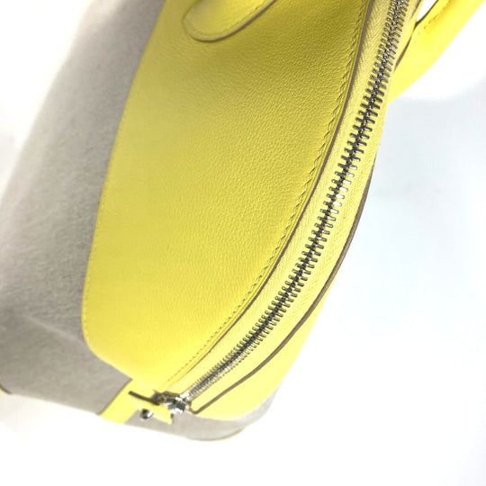 HERMES Tote Bag Swift, Toile H yellow Shoulder Bag Boston Duffel bag Bored 45