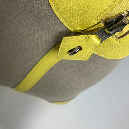 HERMES Tote Bag Swift, Toile H yellow Shoulder Bag Boston Duffel bag Bored 45