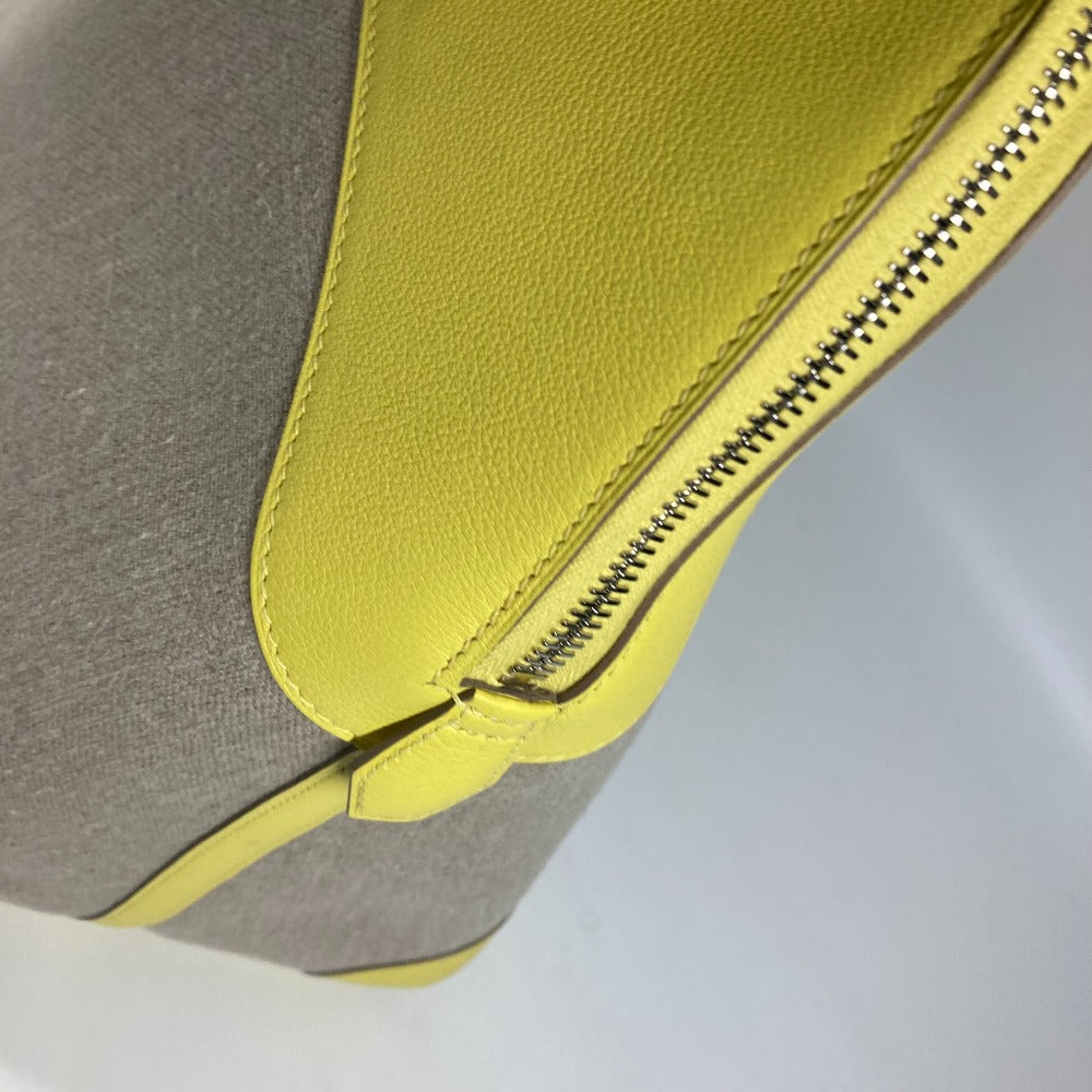 HERMES Tote Bag Swift, Toile H yellow Shoulder Bag Boston Duffel bag Bored 45