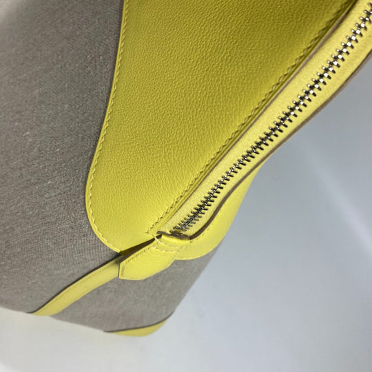 HERMES Tote Bag Swift, Toile H yellow Shoulder Bag Boston Duffel bag Bored 45