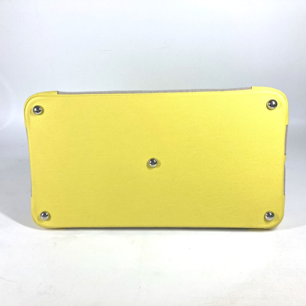 HERMES Tote Bag Swift, Toile H yellow Shoulder Bag Boston Duffel bag Bored 45