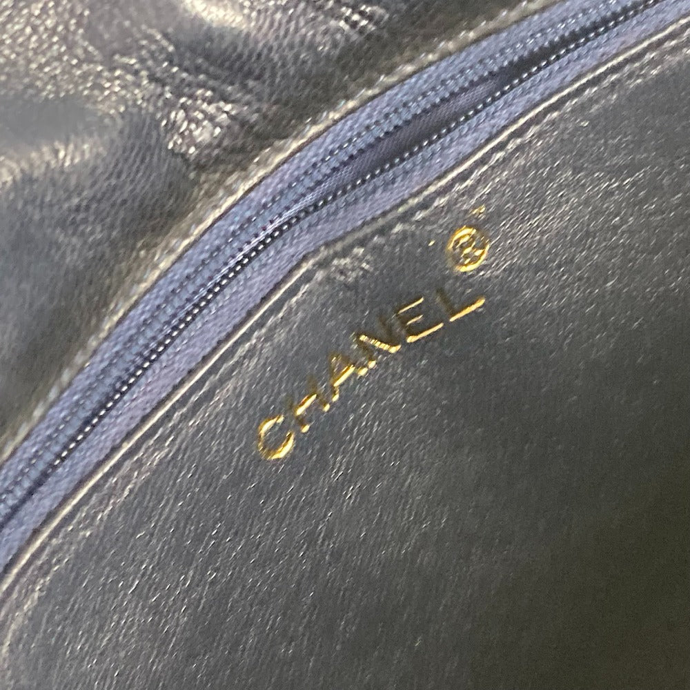 CHANEL Shoulder Bag leather Navy CC COCO Mark Vintage Matelasse Diamond Stitch Women Used Authentic