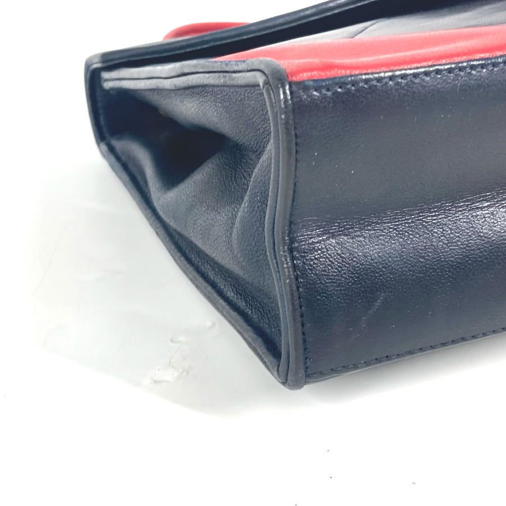 CHANEL Shoulder Bag leather Navy CC COCO Mark Vintage Matelasse Diamond Stitch Women Used Authentic