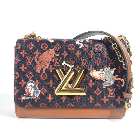 LOUIS VUITTON Shoulder Bag M44408 Monogram canvas Brown Monogram Catgram Cat Sac Twist MM Women Used Authentic