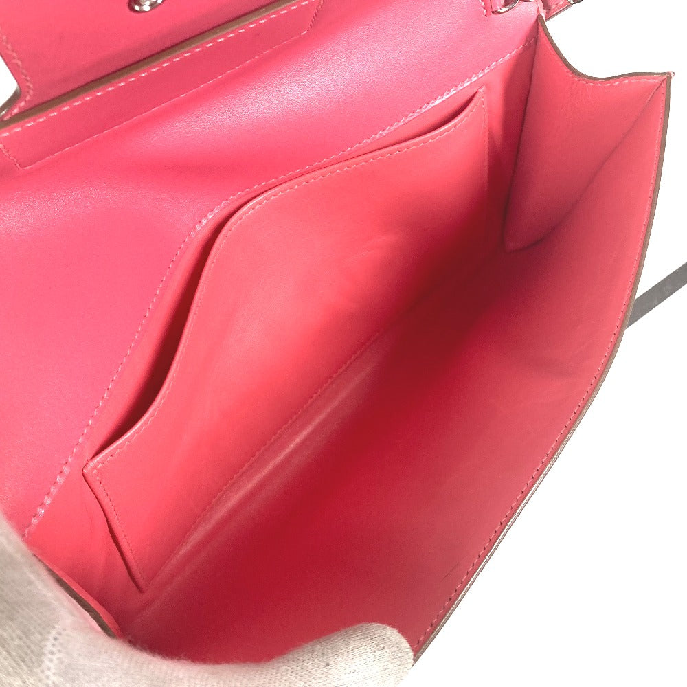 HERMES Clutch bag Leather, Votadelakt pink Sac Clutch Good Lock Women Used Authentic