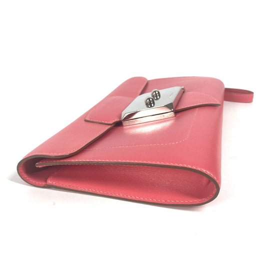 HERMES Clutch bag Leather, Votadelakt pink Sac Clutch Good Lock Women Used Authentic