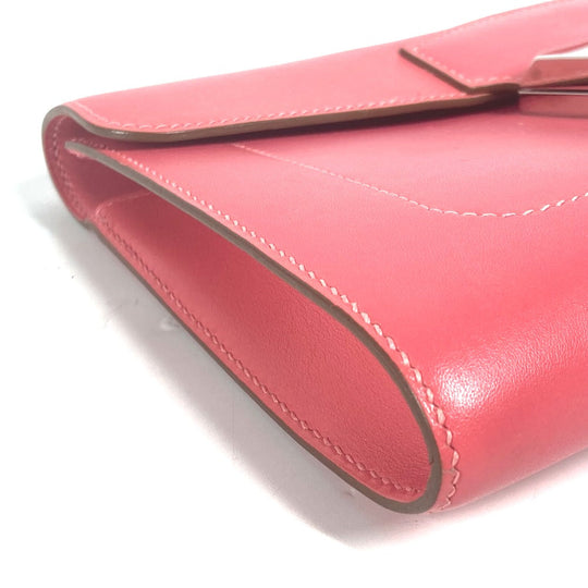 HERMES Clutch bag Leather, Votadelakt pink Sac Clutch Good Lock Women Used Authentic
