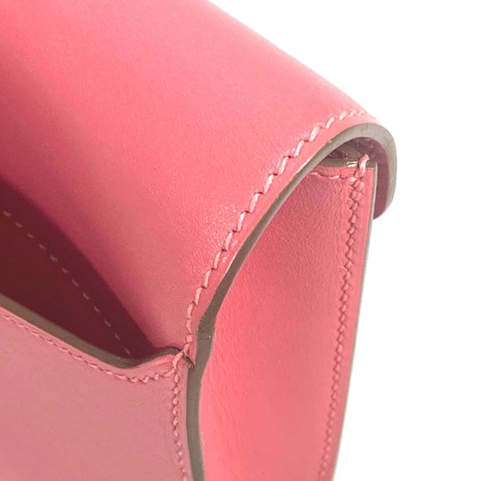 HERMES Clutch bag Leather, Votadelakt pink Sac Clutch Good Lock Women Used Authentic