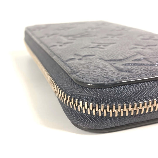 LOUIS VUITTON Long Wallet Purse M80958 Monogram Ann Platt Leather blue Monogram Ann Platt Zippy wallet Women Used Authentic