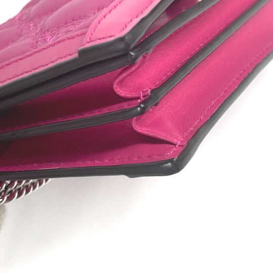 GUCCI Shoulder Bag 723777 Leather / nylon pink GG matelasse quilting Women Used Authentic