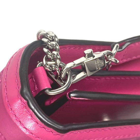GUCCI Shoulder Bag 723777 Leather / nylon pink GG matelasse quilting Women Used Authentic