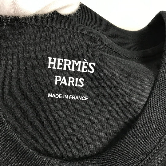 HERMES one piece cotton black Cartouche maxi dress 40