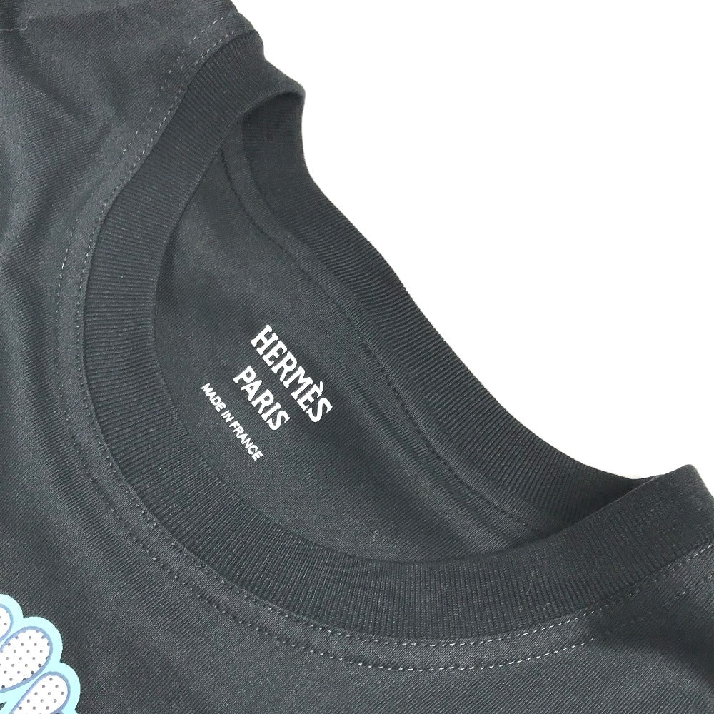 HERMES one piece cotton black Cartouche maxi dress 40