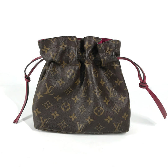 LOUIS VUITTON Pouch M43445 Monogram canvas Brown Monogram Drawstring Bag Posh Noe Women Used Authentic