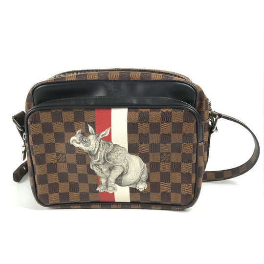 LOUIS VUITTON Shoulder Bag N42704 Damier canvas Brown Damier Dinos Chapman NilPM mens Used Authentic