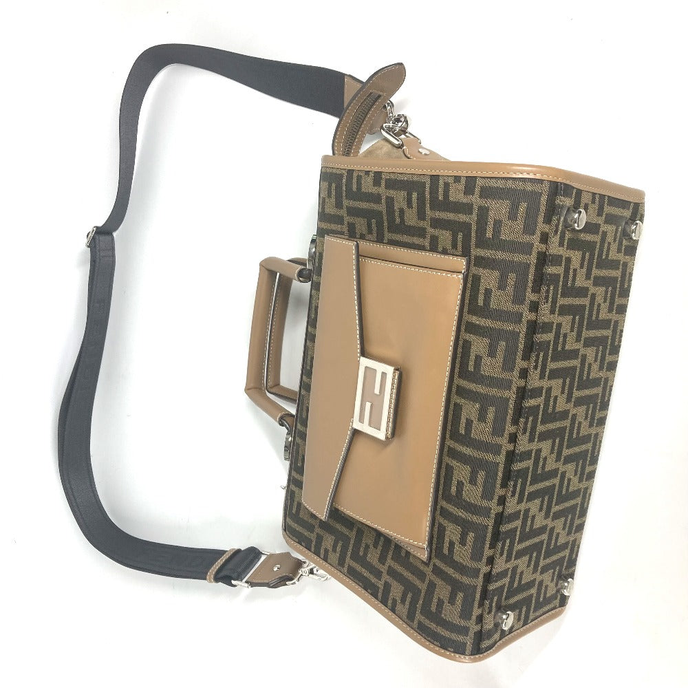 FENDI Handbag 7VA571 Canvas / leather Brown Zucca SOFT TRUNK