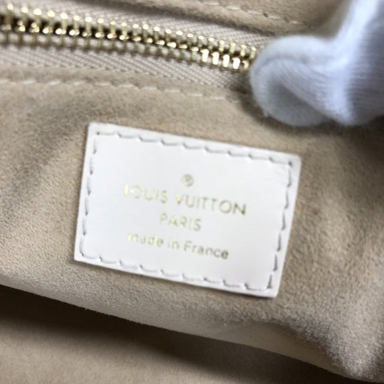 LOUIS VUITTON Shoulder Bag M45394  Monogram Ann Platt Leather white Monogram Ann Platt Petite Malle Souple Women Used Authentic