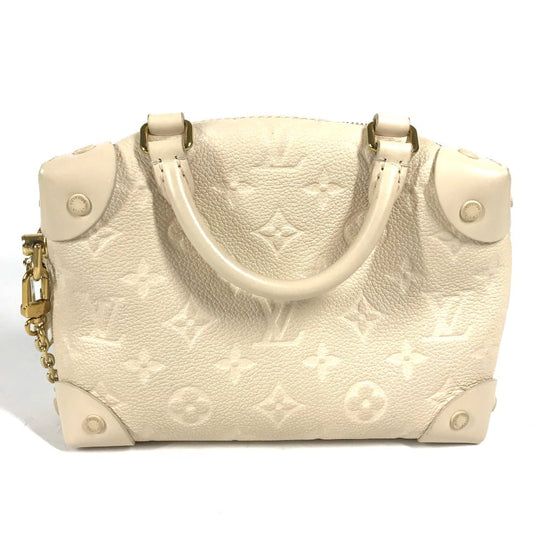 LOUIS VUITTON Shoulder Bag M45394  Monogram Ann Platt Leather white Monogram Ann Platt Petite Malle Souple Women Used Authentic