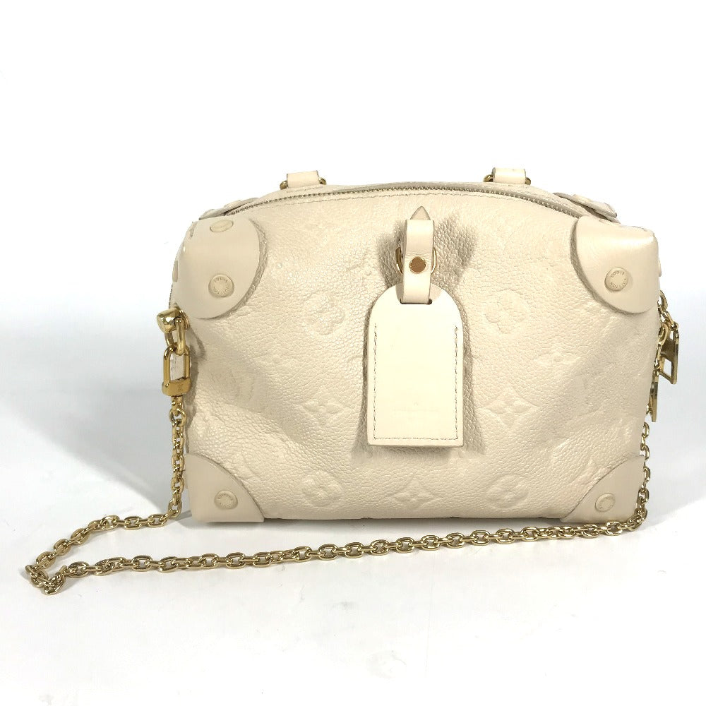 LOUIS VUITTON Shoulder Bag M45394  Monogram Ann Platt Leather white Monogram Ann Platt Petite Malle Souple Women Used Authentic
