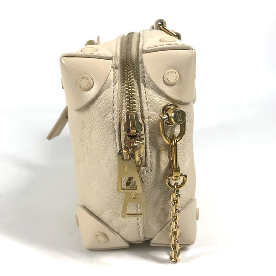 LOUIS VUITTON Shoulder Bag M45394  Monogram Ann Platt Leather white Monogram Ann Platt Petite Malle Souple Women Used Authentic