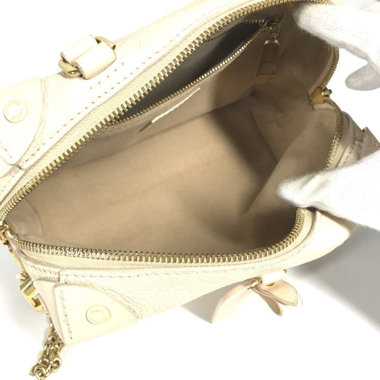 LOUIS VUITTON Shoulder Bag M45394  Monogram Ann Platt Leather white Monogram Ann Platt Petite Malle Souple Women Used Authentic