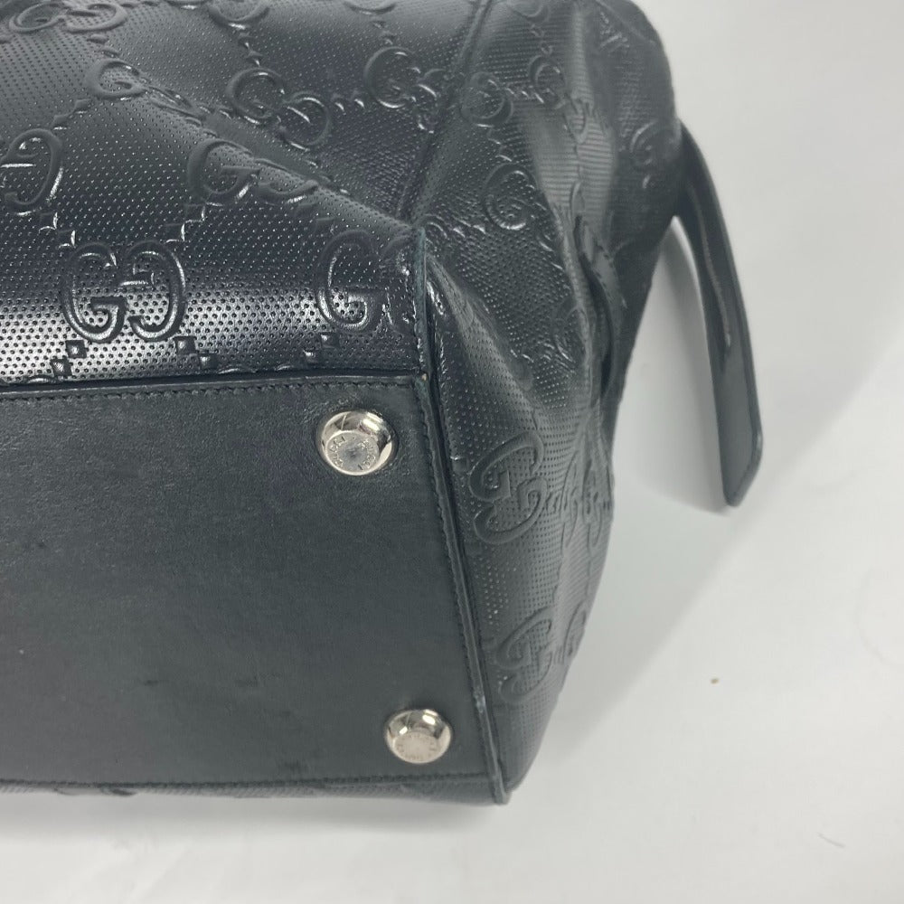 GUCCI Tote Bag 625772 leather black Shoulder Bag Boston Duffel bag GG emboss unisex(Unisex) Used Authentic