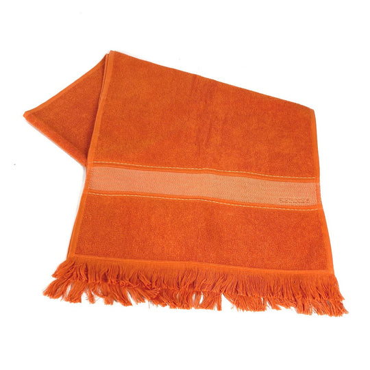 HERMES towel cotton Orange fringe Sailing Women Used Authentic