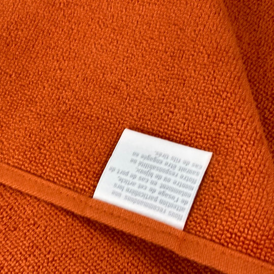 HERMES towel cotton Orange fringe Sailing Women Used Authentic