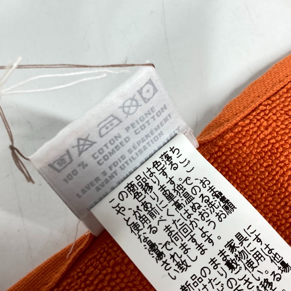 HERMES towel cotton Orange fringe Sailing Women Used Authentic