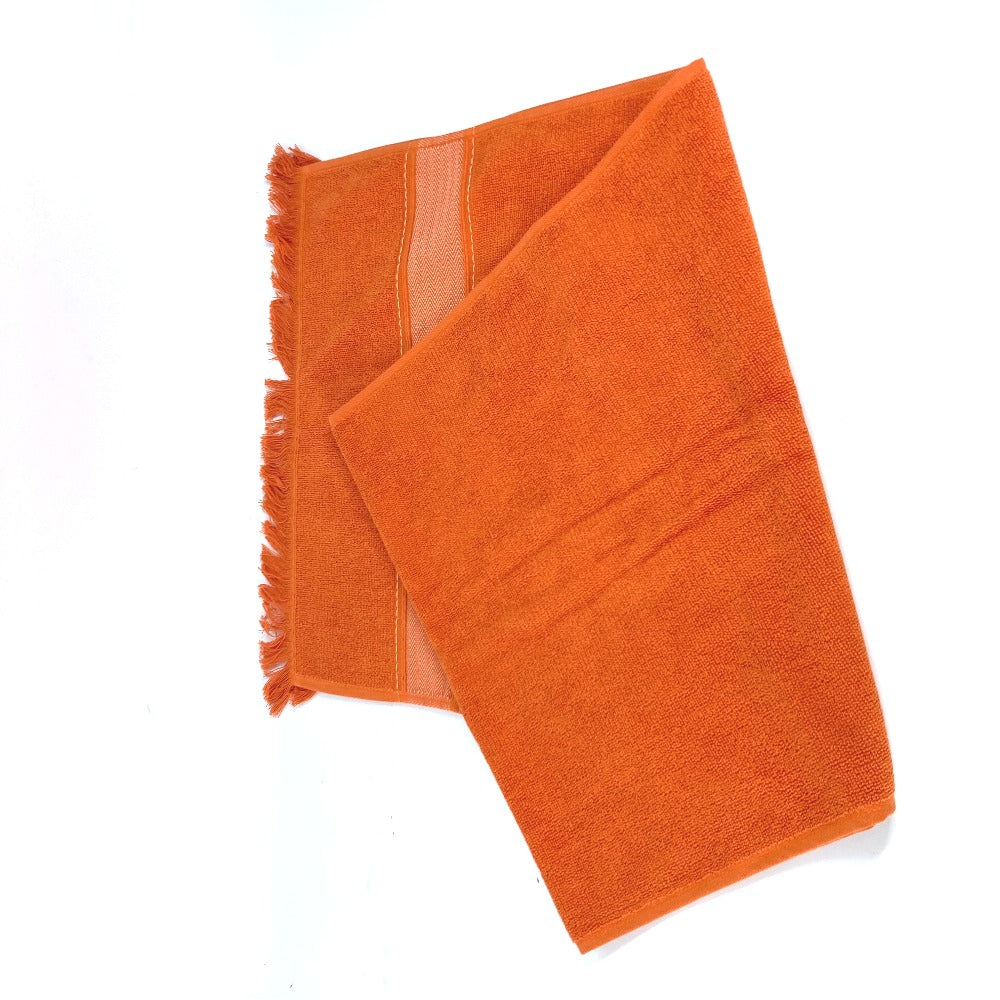 HERMES towel cotton Orange fringe Sailing Women Used Authentic