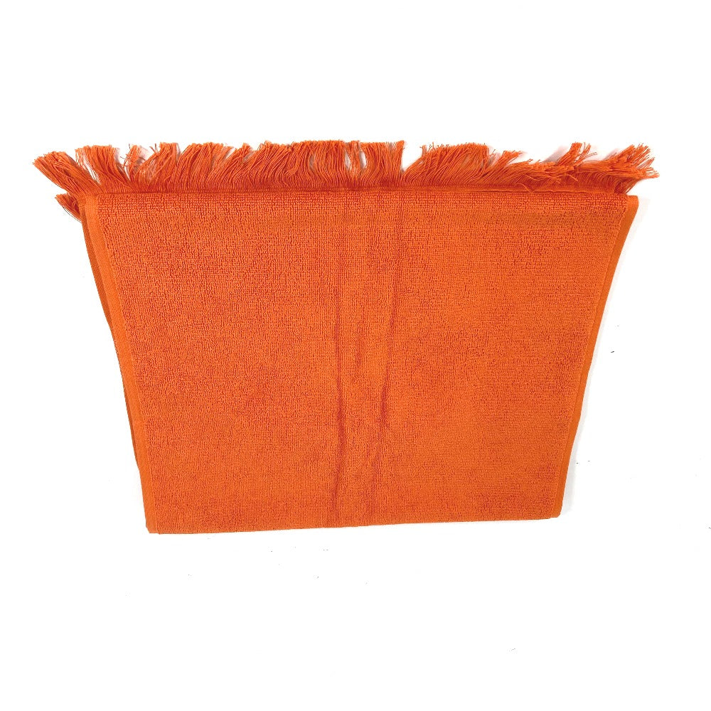 HERMES towel cotton Orange fringe Sailing Women Used Authentic