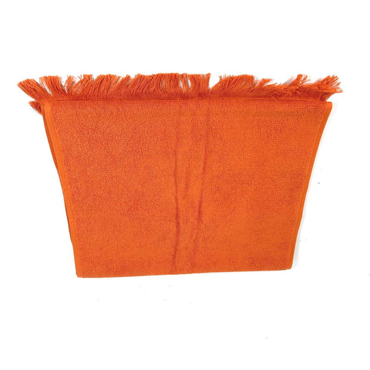 HERMES towel cotton Orange fringe Sailing Women Used Authentic