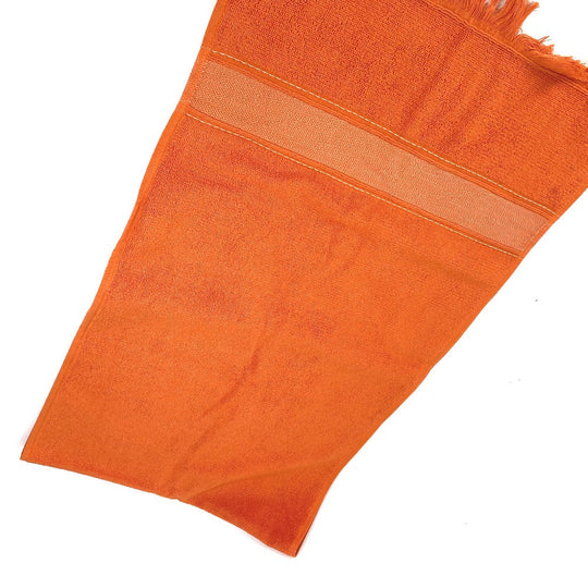 HERMES towel cotton Orange fringe Sailing Women Used Authentic