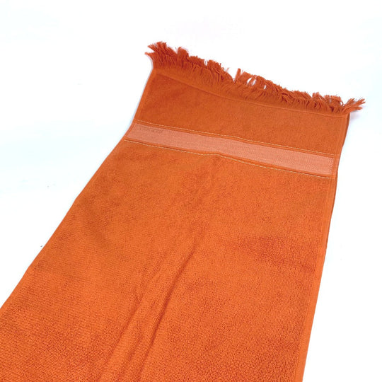 HERMES towel cotton Orange fringe Sailing Women Used Authentic