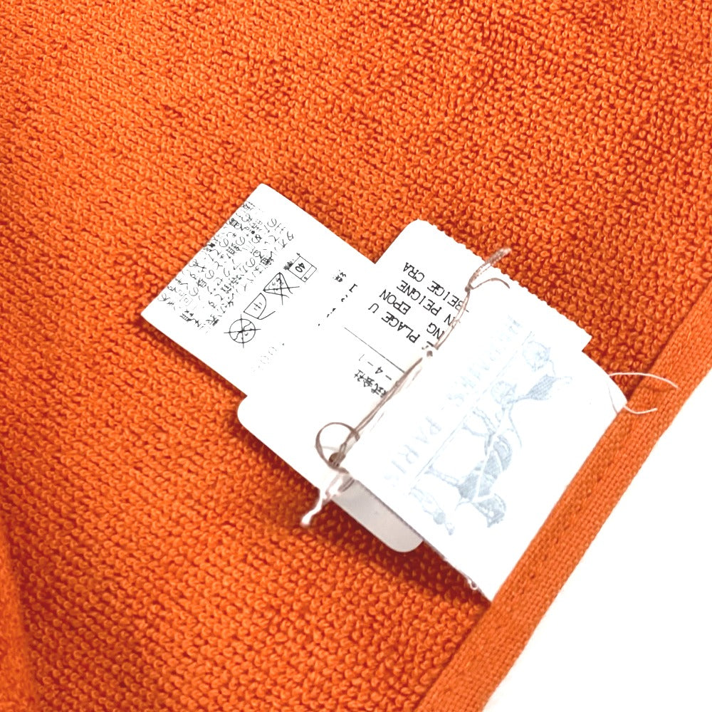 HERMES towel cotton Orange fringe Sailing Women Used Authentic