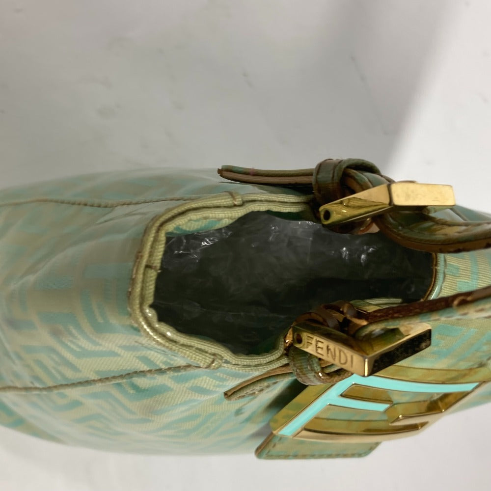 FENDI Shoulder Bag enamel green vintage logo zucca